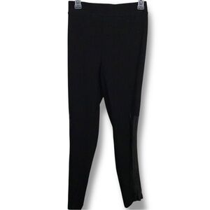 XL Vince Camuto Black Leggings Faux Leather Accents Pull On Goth Stretch